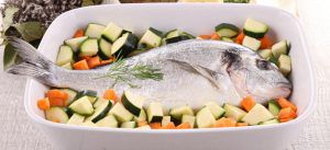 orata al forno con verdure miste